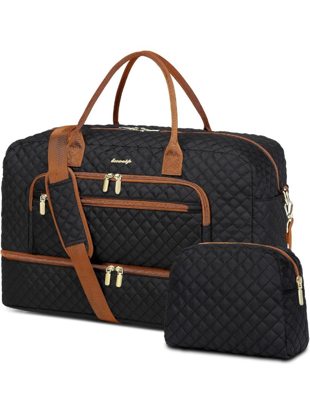 Stylish Travel Duffle Bag for Women - Large Weekender Tote with Shoe Compartment